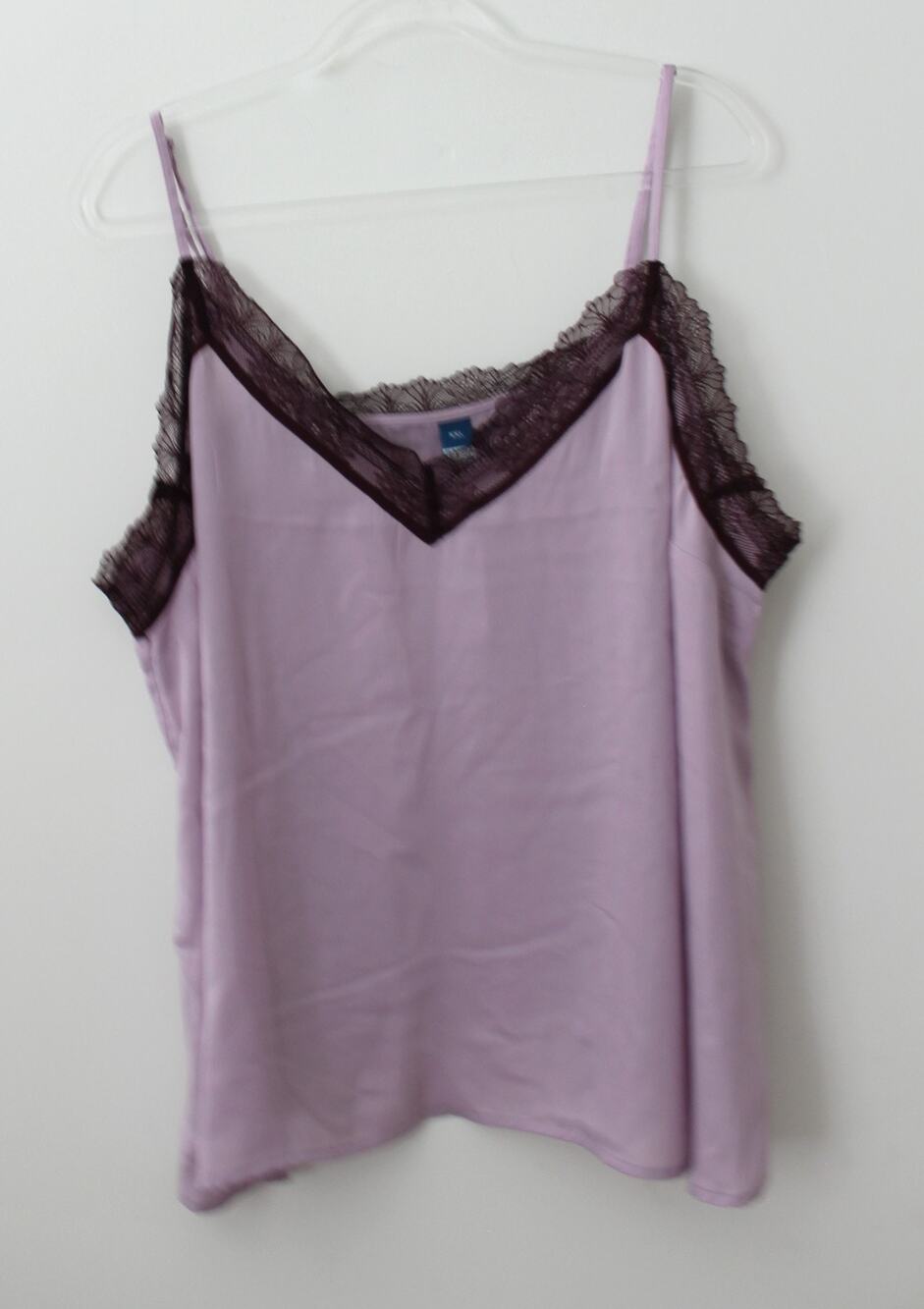 Old Navy Womens Lace-Trim Satin Cami Top SPRING WISTERIA Size XXL NWT